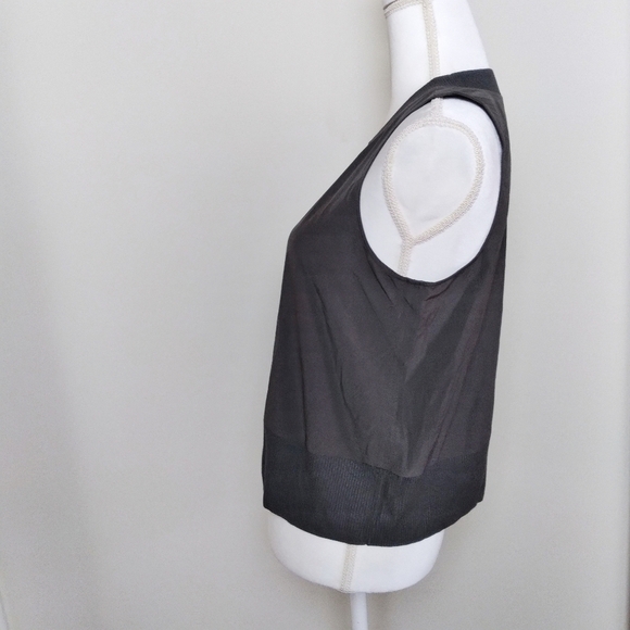 Athleta Dark Gray Mixed Fabric Tank Top - Picture 3 of 8